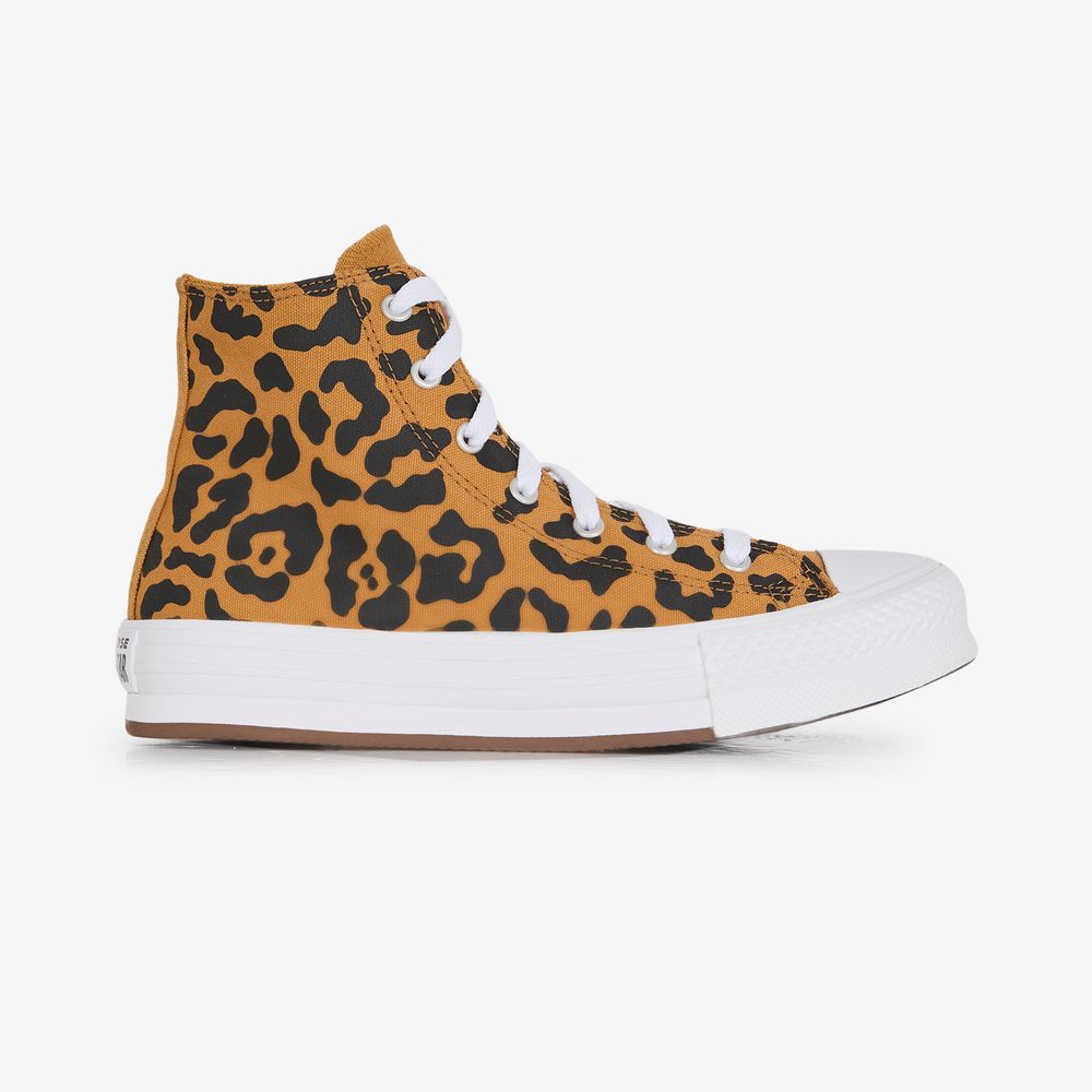 Converse Chuck Taylor Eva Lift Hi Leopard - Marron/noir