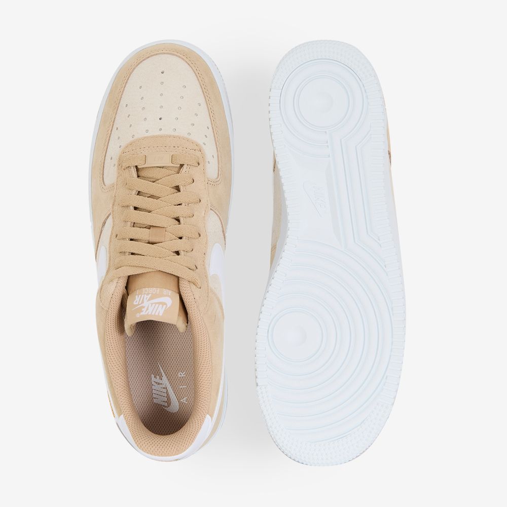 Nike Air Force 1 Low Suede Mini Swoosh - Beige/blanc