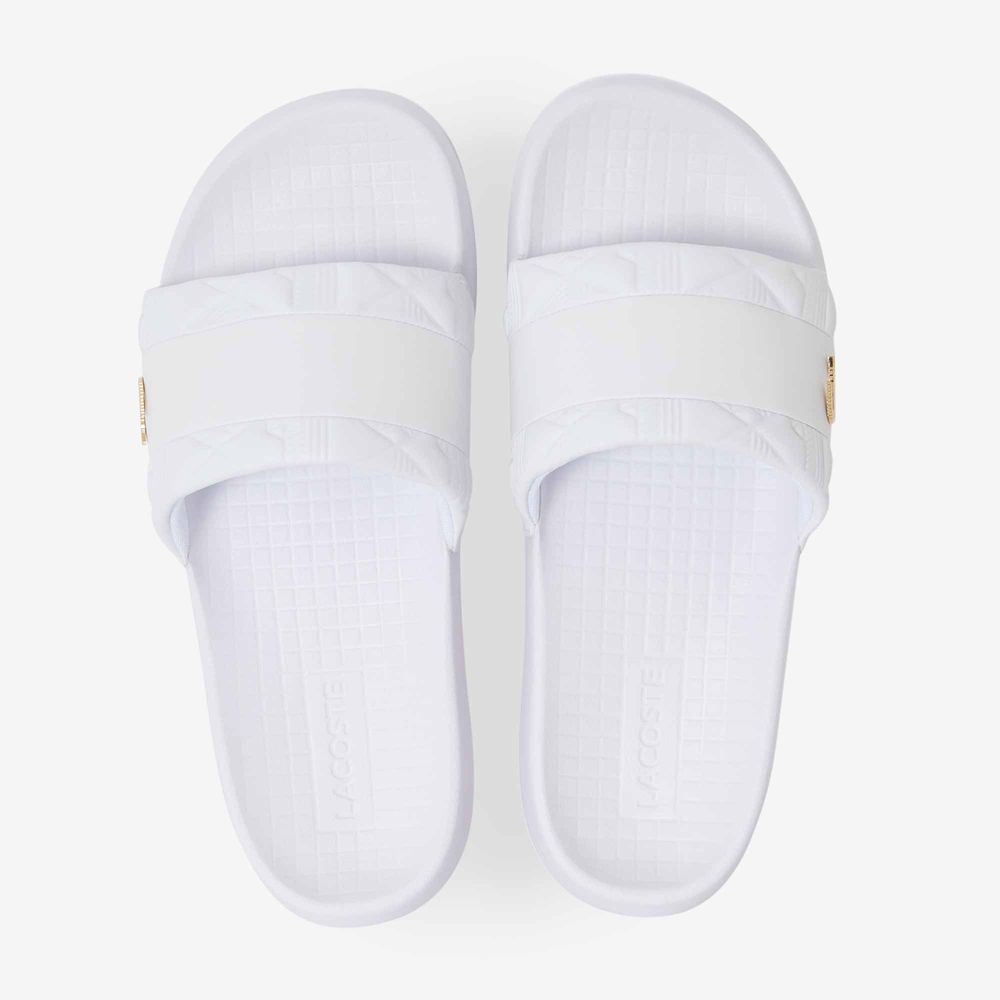 Lacoste Serve Slide Hybrid Monogram - Blanc