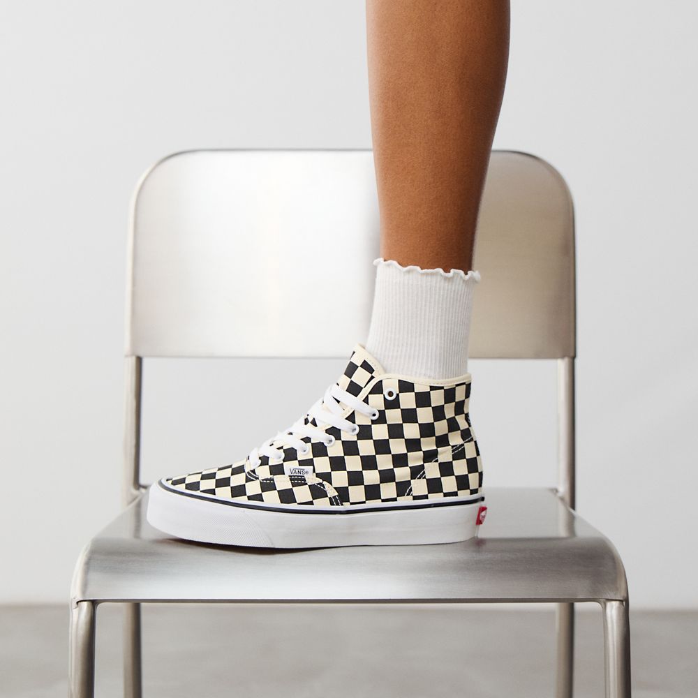 Vans Authentic Hi 2.0 Checkerboard - Blanc/noir