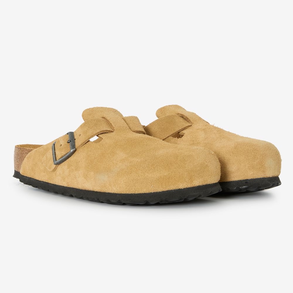 Birkenstock Boston Suede Cork Brown - Marron
