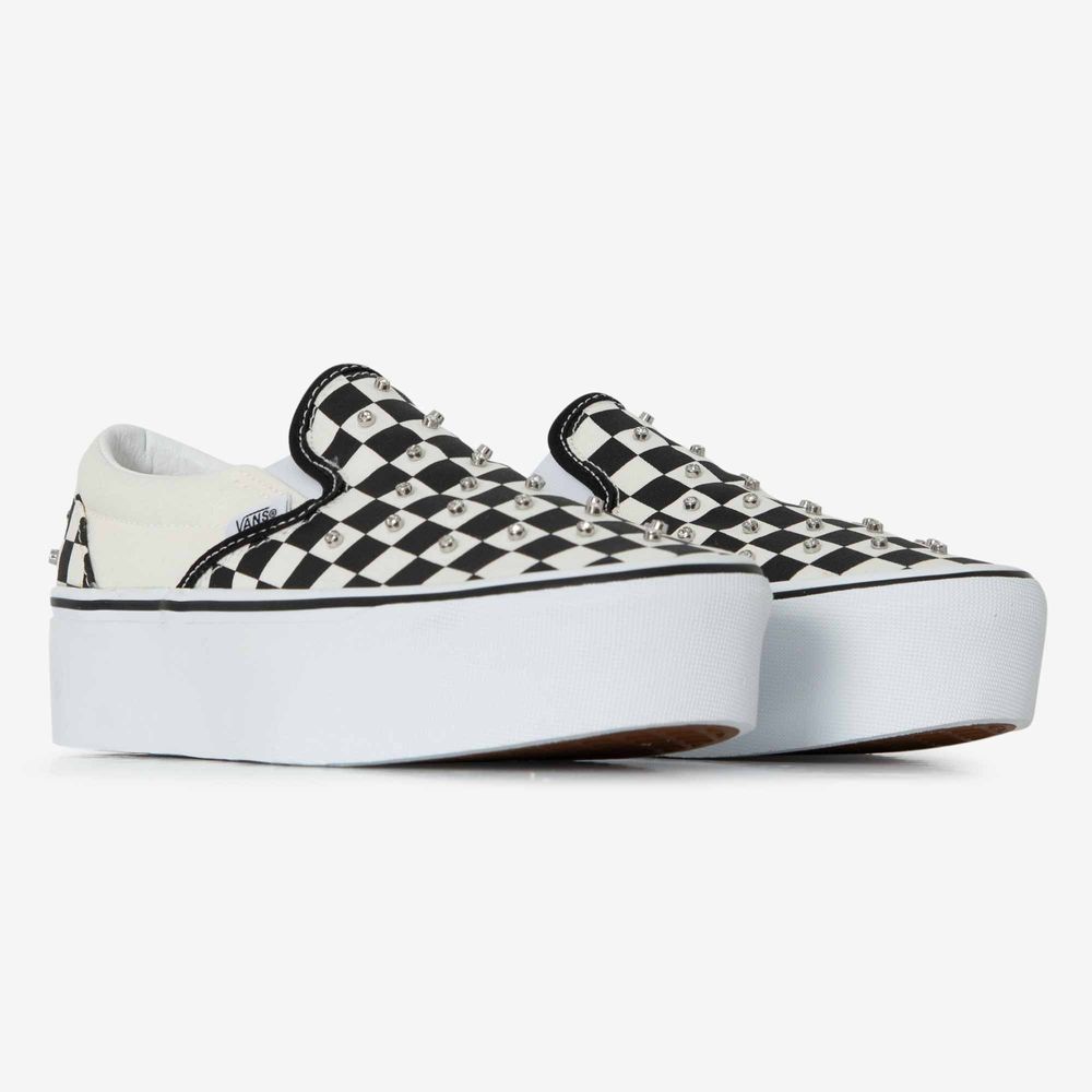 Vans Classic Slip-On Stackform Rhinestone - Blanc/noir