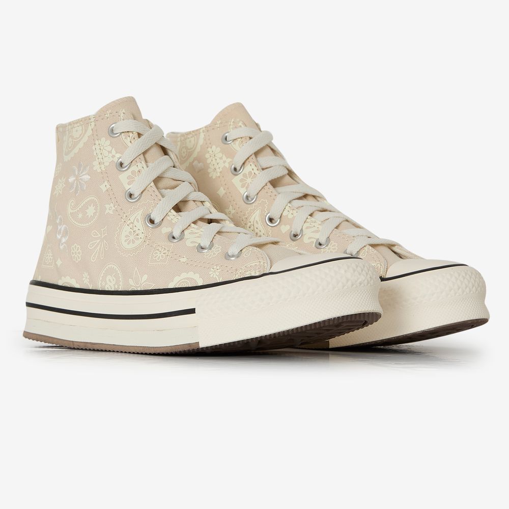 Converse Chuck Taylor Eva Lift Hi Paisley - Beige/blanc