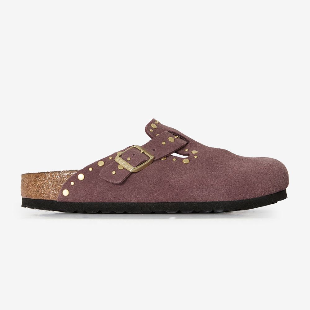 Birkenstock Boston Suede Rivet - Bordeaux