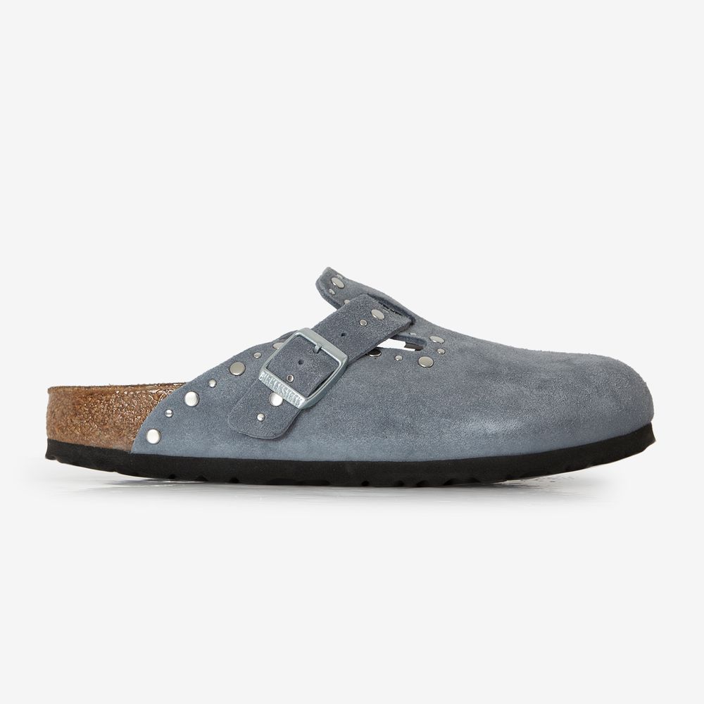 Birkenstock Boston Suede Rivet - Bleu