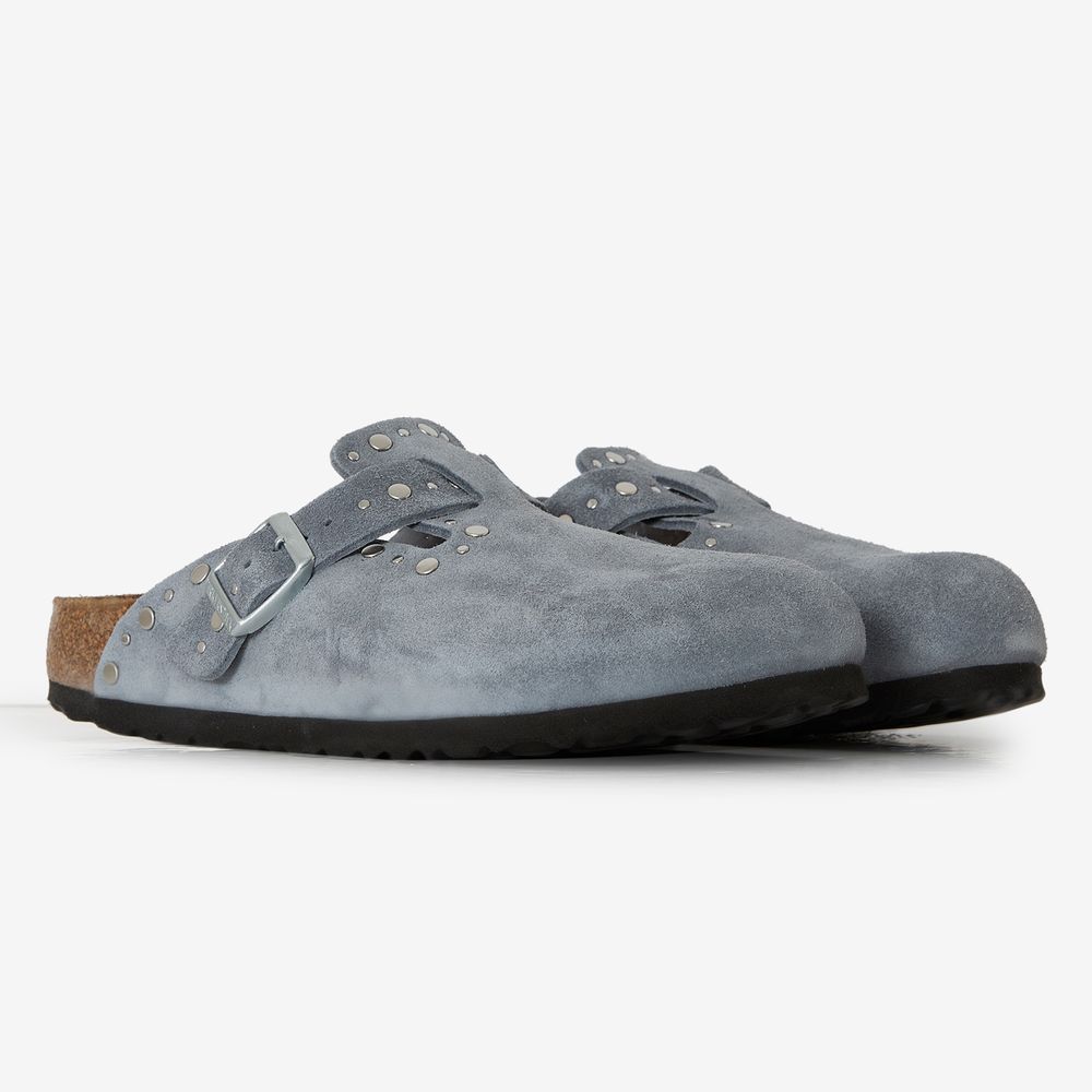 Birkenstock Boston Suede Rivet - Bleu
