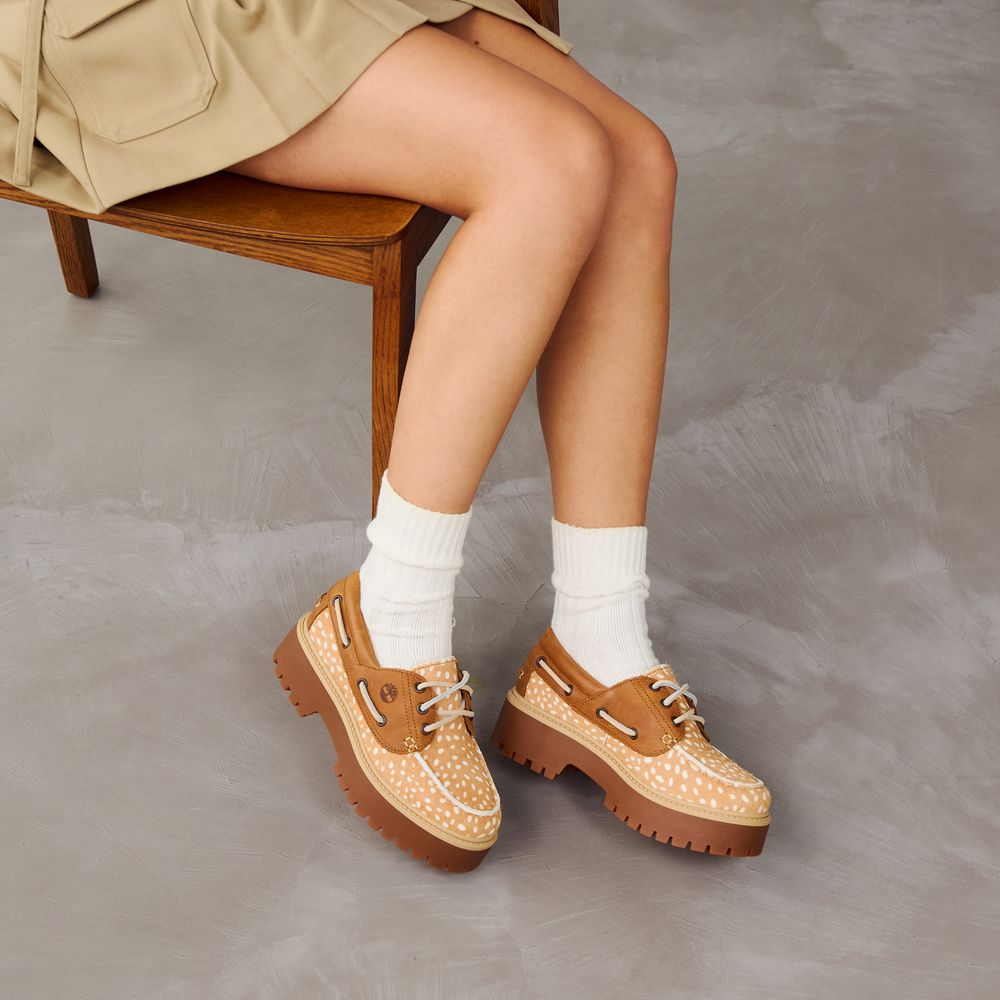 Timberland Stone Street Boat Shoe Fawn - Miel/blanc