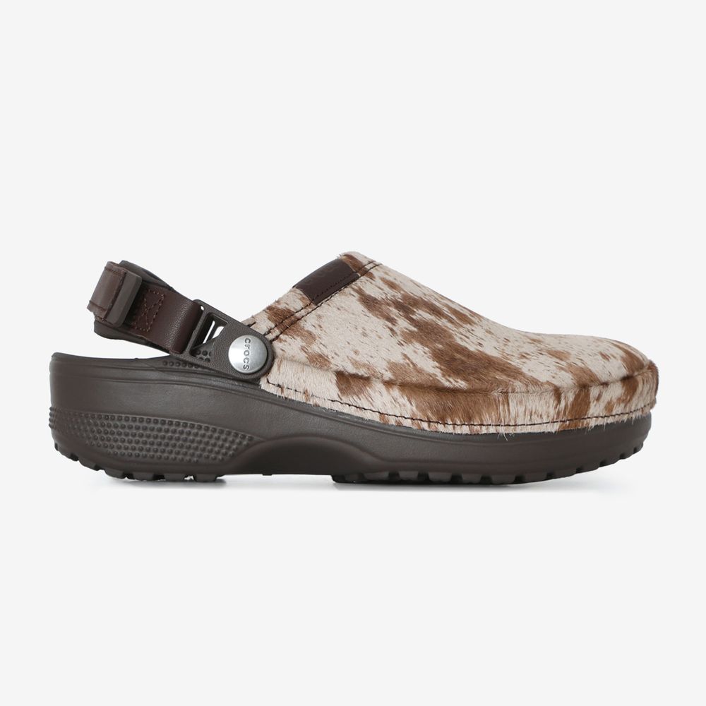 Crocs Classic Crafted Clog Pony Hair - Blanc/marron