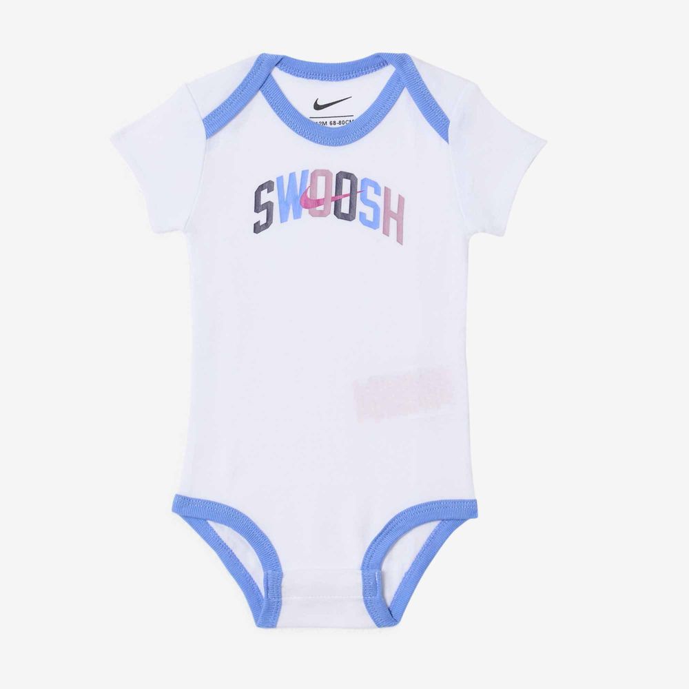 Nike 3 Pc Set Bodysuit Hat Bootie Swoosh - Blanc/bleu