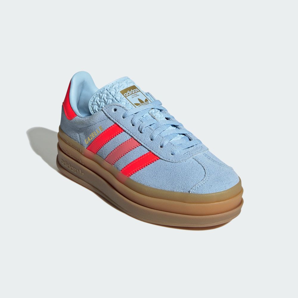 Adidas Originals Chaussure Gazelle Bold - Clear Sky / Solar Red / Gold Metallic