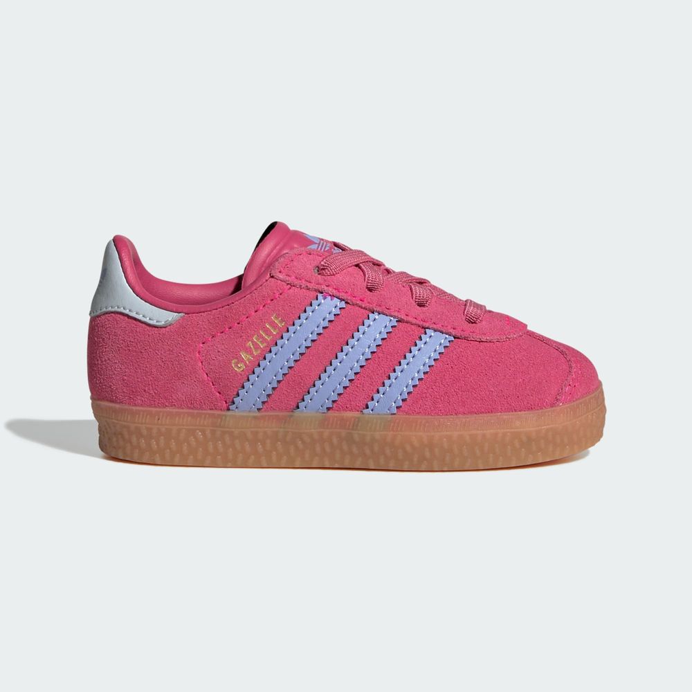 Adidas Originals Chaussure Gazelle Comfort Closure Lacets Élastiques Enfants - Shock Pink / Blue Spark / Halo Blue