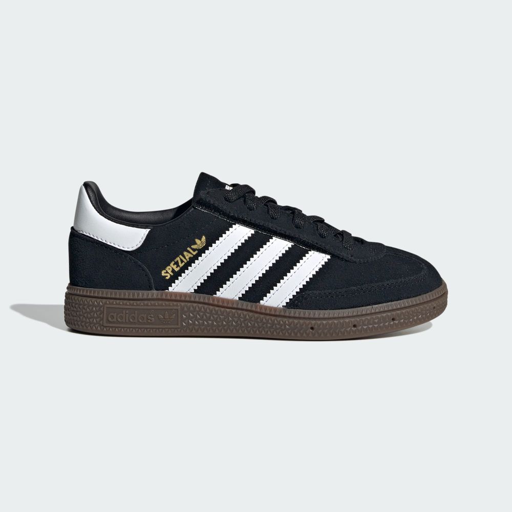 Adidas Originals Chaussure Lacets Élastiques Fermeture Confortable Handball Spezial Enfants - Core Black / Cloud White / Gum