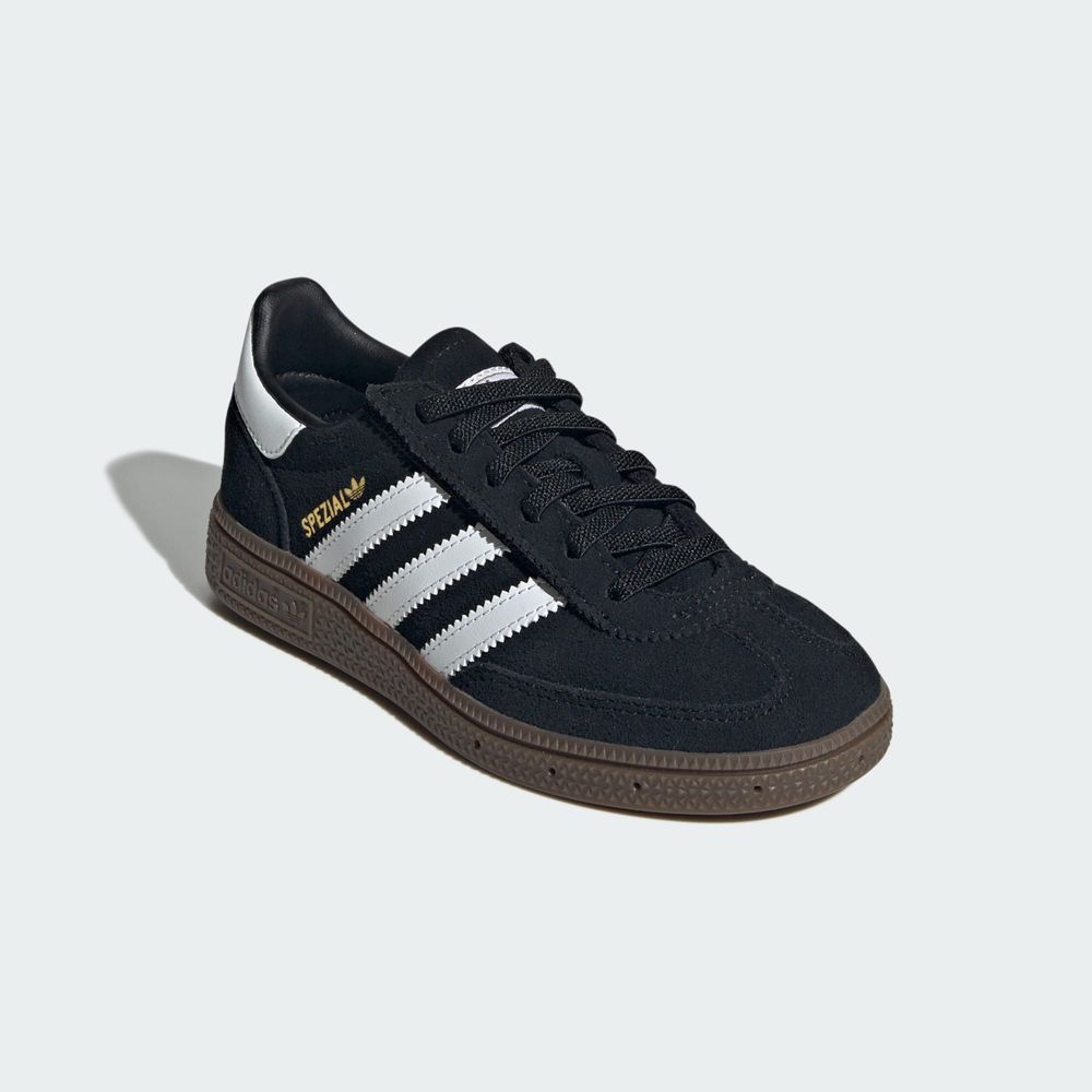 Adidas Originals Chaussure Lacets Élastiques Fermeture Confortable Handball Spezial Enfants - Core Black / Cloud White / Gum