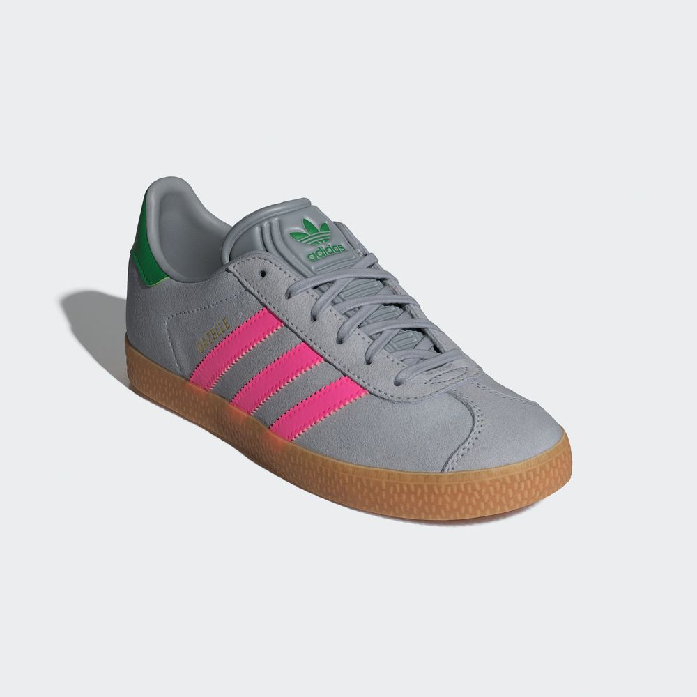 Adidas Originals Chaussure Gazelle - Halo Silver / Lucid Pink / Green