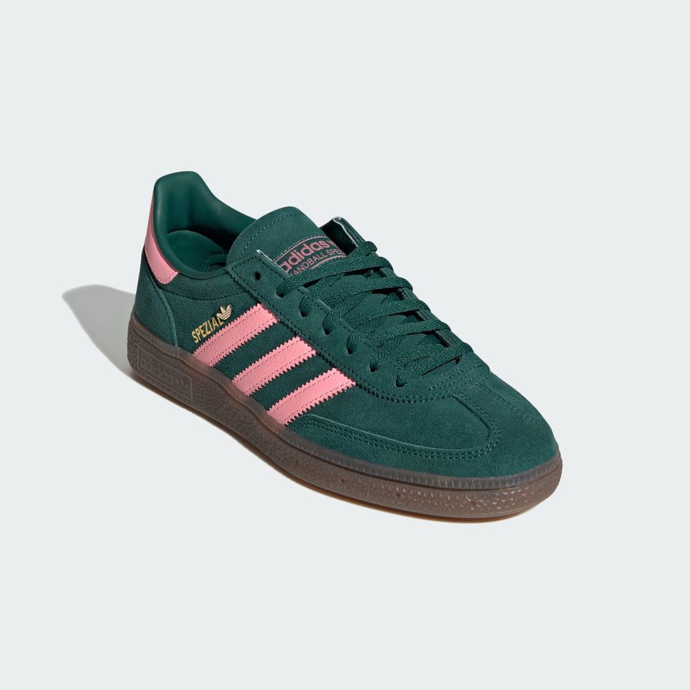 Adidas Originals Chaussure Handball Spezial - Collegiate Green / Pink Spark / Gold Metallic