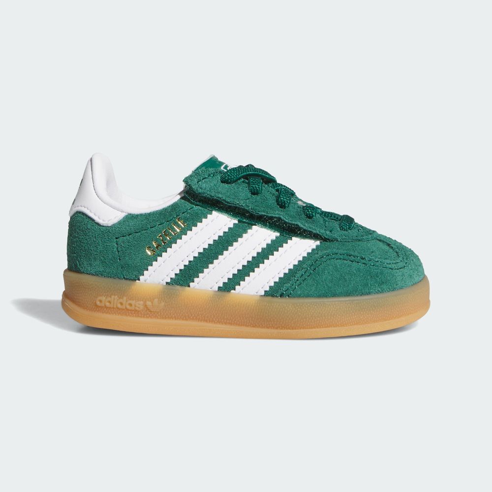 Adidas Originals Chaussure Gazelle Indoor Comfort Closure Elastic Lace - Collegiate Green / Cloud White / Gum