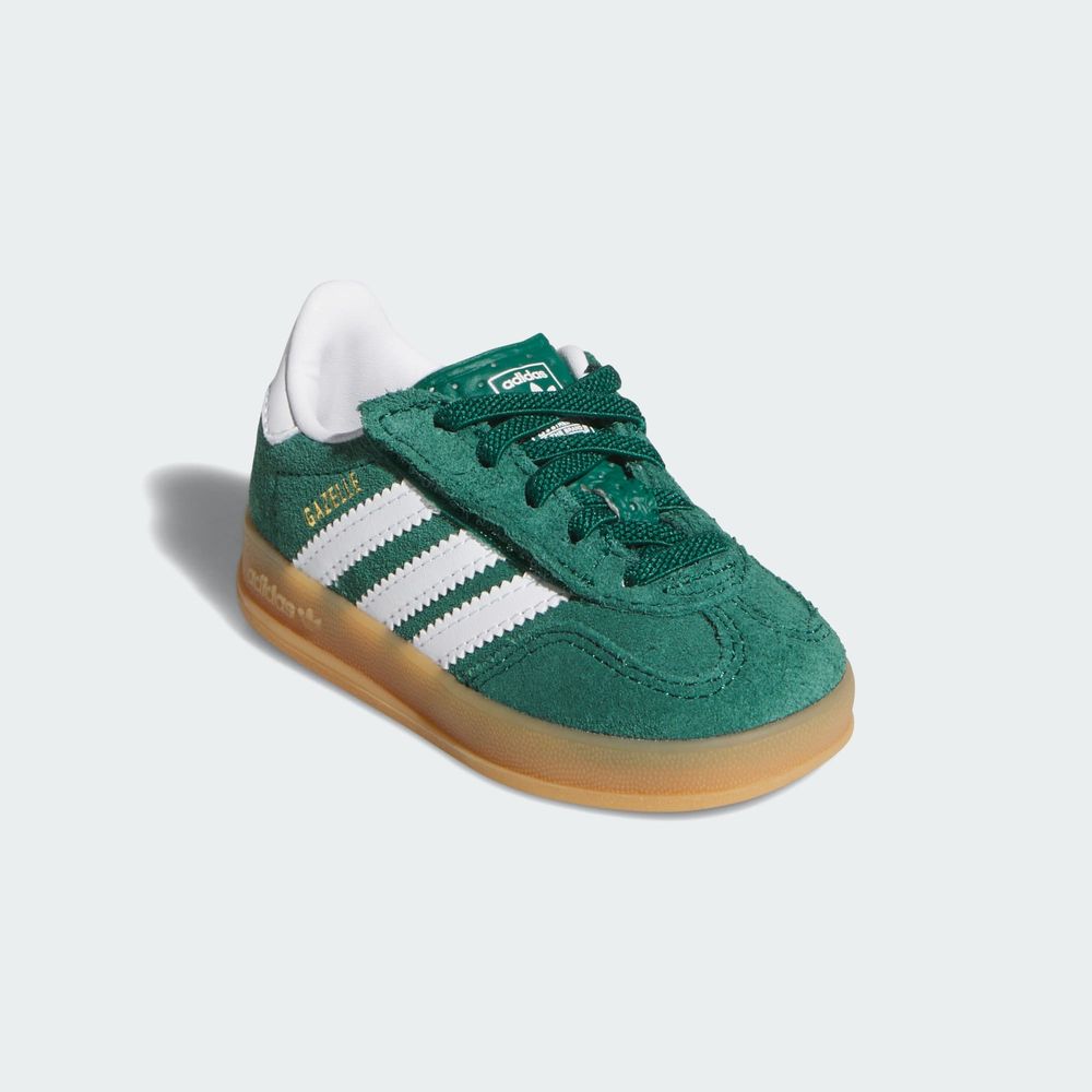 Adidas Originals Chaussure Gazelle Indoor Comfort Closure Elastic Lace - Collegiate Green / Cloud White / Gum
