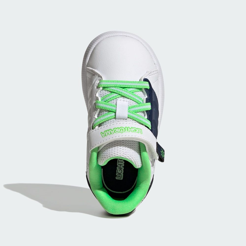 Adidas Sportswear Chaussure Lightorama Court Bébés - Cloud White / Night Indigo / Screaming Green