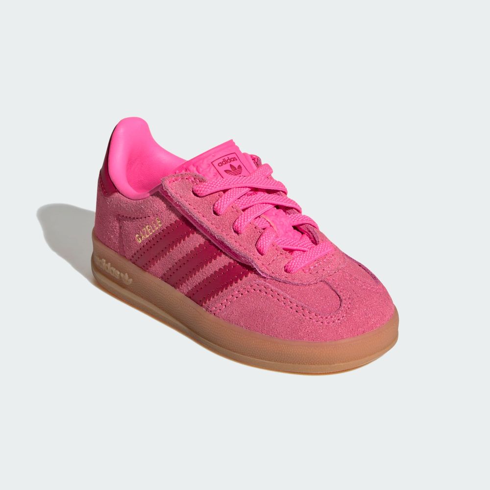 Adidas Originals Chaussure Gazelle Indoor Comfort Closure Elastic Lace - Lucid Pink / Team Victory Red / Gold Metallic