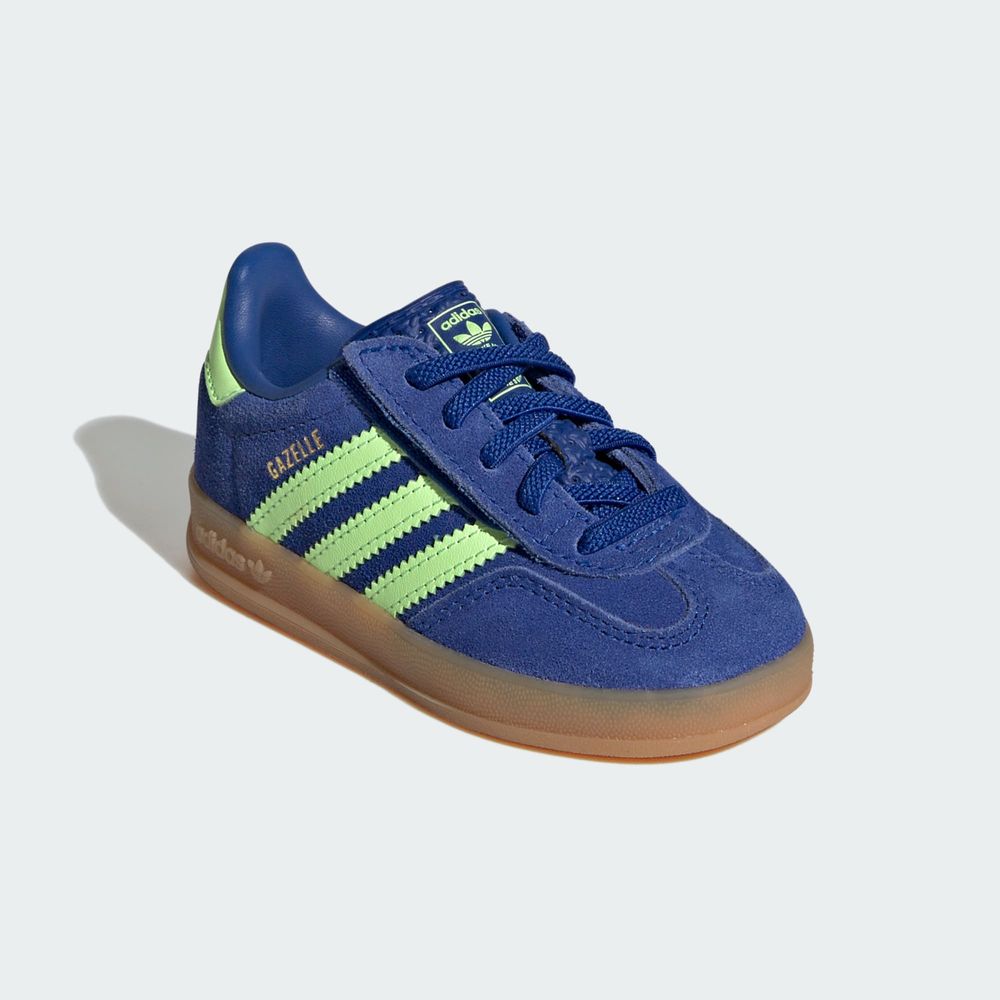 Adidas Originals Chaussure Gazelle Indoor Comfort Closure Elastic Lace - Royal Blue / Green Spark / Gold Metallic