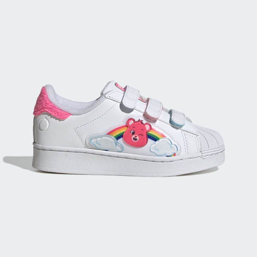 Adidas Originals Chaussure Fermeture Confortable Lumière Led Adidas Care Bears Superstar - Cloud White / Lucid Pink / Bliss Pink