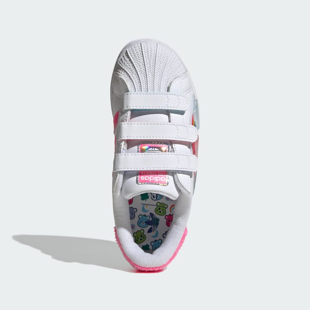 Adidas Originals Chaussure Fermeture Confortable Lumière Led Adidas Care Bears Superstar - Cloud White / Lucid Pink / Bliss Pink