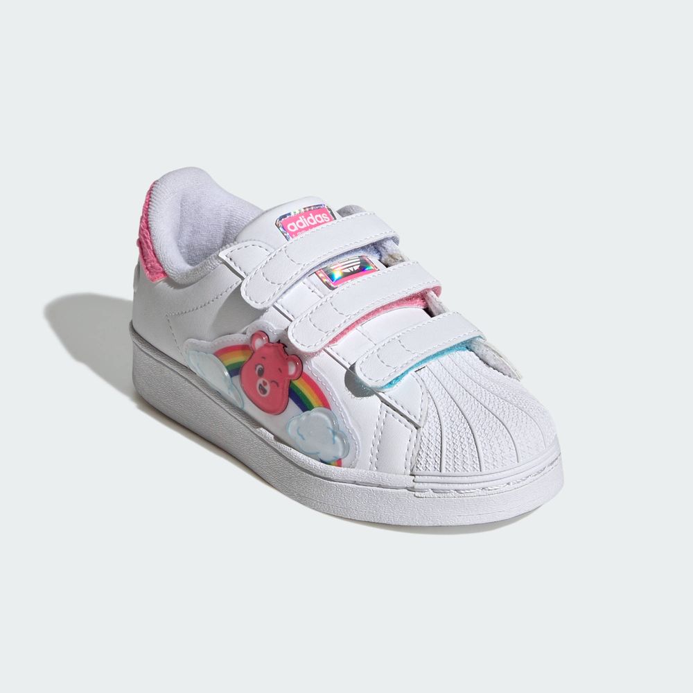 Adidas Originals Chaussure Fermeture Confortable Lumière Led Adidas Care Bears Superstar - Cloud White / Lucid Pink / Bliss Pink