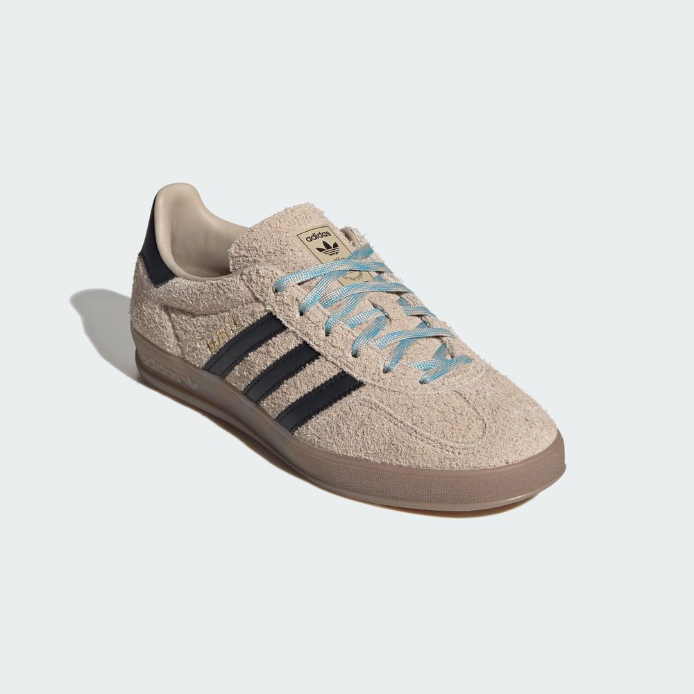 Adidas Originals Chaussure Gazelle Indoor - Khaki Three / Core Black / Preloved Blue