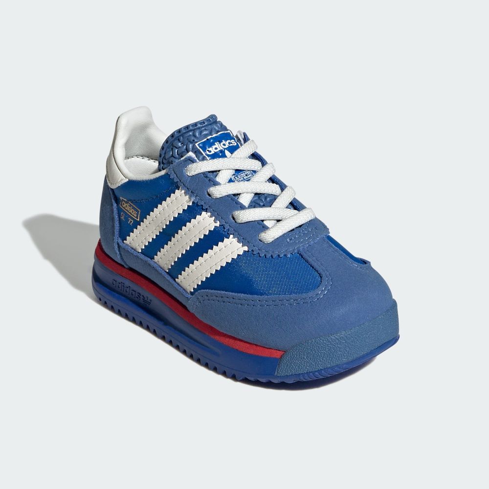Adidas Originals Chaussure Lacets Élastiques Sl 72 RS Enfants - Blue / Core White / Better Scarlet